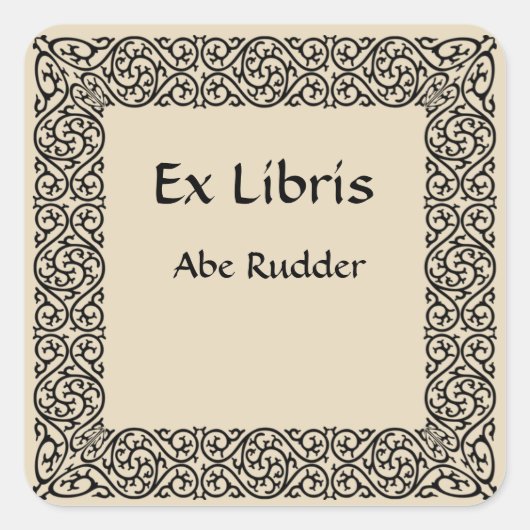 ヴィンテージラインアートスワーズ蔵書票 スクエアシール (正面)