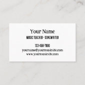 ヴィンテージラインアートバード音楽ノートカスタマイズ 名刺 (裏面)