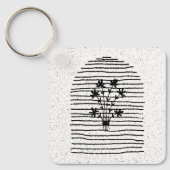 ヴィンテージラインアートフラワー キーホルダー (正面)