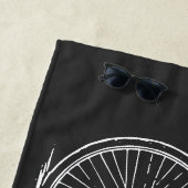 ヴィンテージラインアート白黒ミニマル ビーチタオル (インサイチュ)