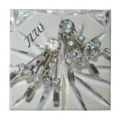 ヴィンテージラインストーンアールデコエレガントレトログラム タイル (正面)