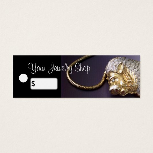 ヴィンテージラインストーンライオンジュエリー価格ラベル (正面)