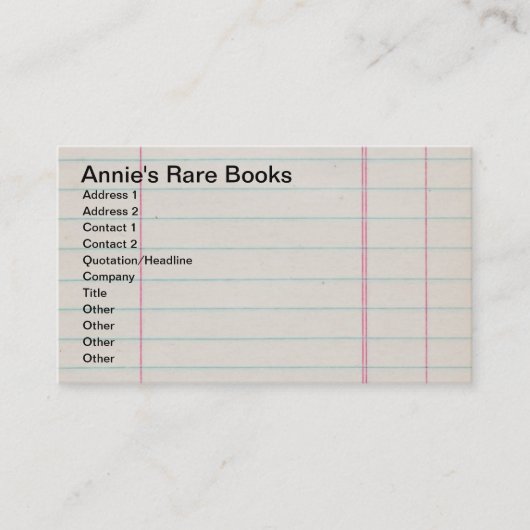 ヴィンテージラインノート 名刺 (正面)