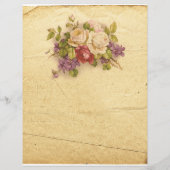 ヴィンテージライン紙バラと2つの鳩 (裏面)