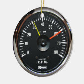 ヴィンテージラウンドアナログ自動タコメータオーナメント セラミックオーナメント (左)