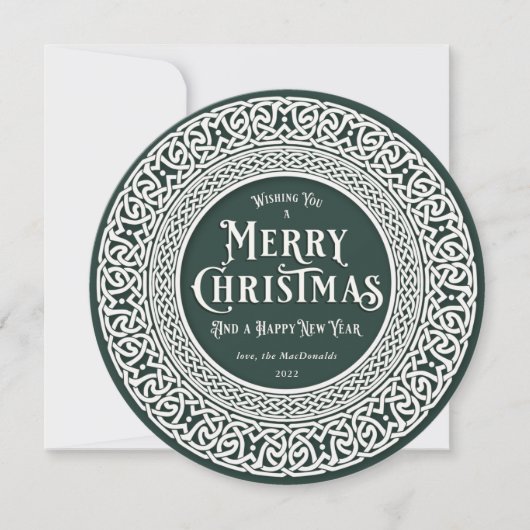 ヴィンテージラウンドグリーン+オフホワイトケルト シーズンカード (正面)