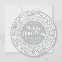 ヴィンテージラウンドグレーグリーン+オフホワイトケルト シーズンカード