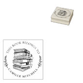 ヴィンテージラウンドハンド描画名前をカスタムする図書室 ラバースタンプ (押印)