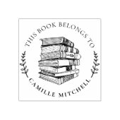 ヴィンテージラウンドハンド描画名前をカスタムする図書室 ラバースタンプ (インプリント)