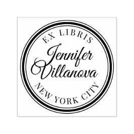 ヴィンテージラウンドフレームExライブラリ名スタンプ セルフインキングスタンプ