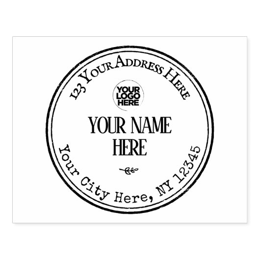 ヴィンテージラウンド差出人住所 ラバースタンプ (インプリント)