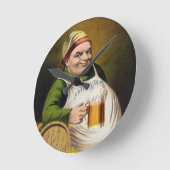 ヴィンテージラガービール広告 ラウンド壁時計 (傾斜)