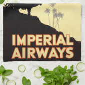 ヴィンテージラクダと飛行機エジプト旅行 キッチンタオル (折り畳み)