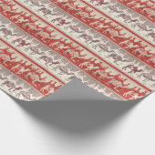 ヴィンテージラクダ列車プリントとラクダ模様 ラッピングペーパー (角)