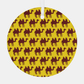 ヴィンテージラクダ：砂漠インスパイアのパターン。 ガラスオーナメント (裏面)