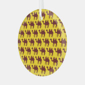 ヴィンテージラクダ：砂漠インスパイアのパターン。 ガラスオーナメント (正面左)