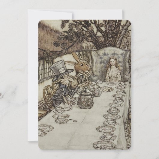 ヴィンテージラクハム不機嫌ティーパーティーアリスinワンダーランド 招待状 (正面)