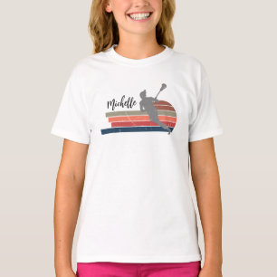 ヴィンテージラクロスプレーパーソナライズされたヤー名 Tシャツ