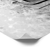 ヴィンテージラクロス(ばちゃばちゃ)跳ねるB/W水平 ポスター (角)