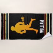 ヴィンテージラクロス パーソナライズされた ビーチタオル (正面)