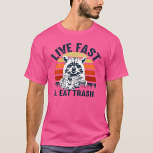 ヴィンテージラクーンは速い食べゴミラクーンを生きる Tシャツ
