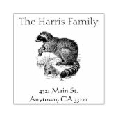 ヴィンテージラクーンイラストレーション パーソナライズされた ラバースタンプ (インプリント)