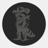 ヴィンテージラクーンカウボーイ女性のカーボーイトラッシュパンダウェスタン ラウンドシール (正面)