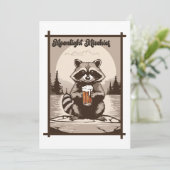 ヴィンテージラクーンライトムーンライトミーチーフアウトドアビベス 招待状 (スタンド正面)