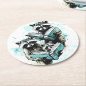 ヴィンテージラクーンリーダクラブ ラウンドペーパーコースター (アングル)