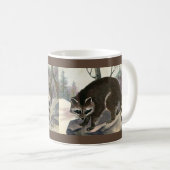 ヴィンテージラクーン、野生動物の森の生物 コーヒーマグカップ (正面右)
