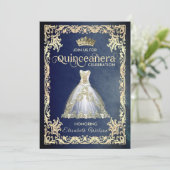 ヴィンテージラグジュアリーきらめくドレスティアラ・キンセアニラ 招待状 (スタンド正面)