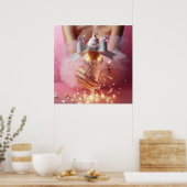 ヴィンテージラグジュアリーグラマー夏ロマンチックなデザート ポスター (キッチン)