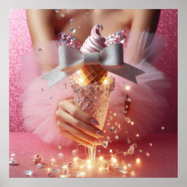 ヴィンテージラグジュアリーグラマー夏ロマンチックなデザート ポスター