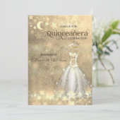 ヴィンテージラグジュアリードレス金ゴールドティアラ・キンセアニラ・インバート 招待状 (スタンド正面)