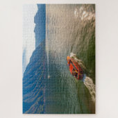 ヴィンテージラグジュアリーボートで湖コモ，イタリア ジグソーパズル (縦)