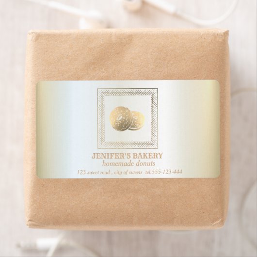 ヴィンテージラグジュアリー金ゴールドの手作りドーナツとスイーツ ラベル (インサイチュ)