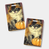 ヴィンテージラグドールハロウィン猫 バッジ (正面＆裏面)