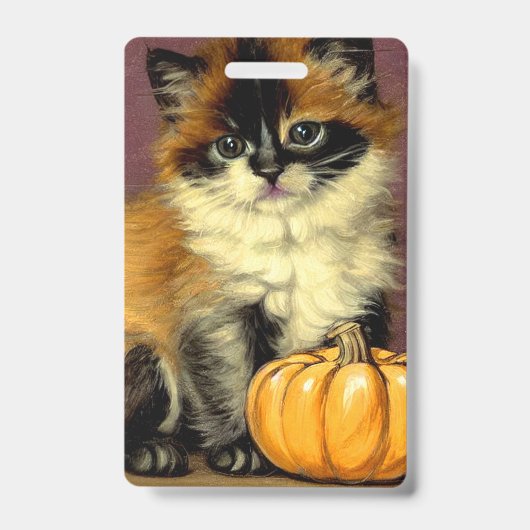 ヴィンテージラグドールハロウィン猫 バッジ (正面)
