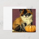 ヴィンテージラグドールハロウィン猫 招待状 (正面/裏面)