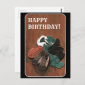 ヴィンテージラグビー誕生日 ポストカード (正面/裏面)