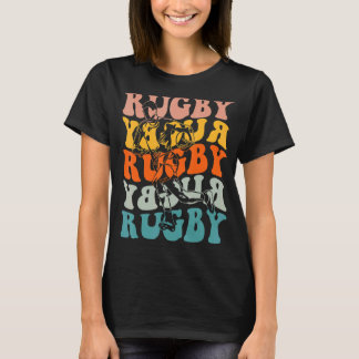 ヴィンテージラグビー選手メンズボーイズキッズ Tシャツ