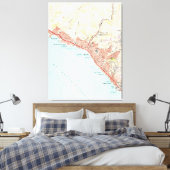 ヴィンテージラグーナビーチカリフォルニアの地図(1965) キャンバスプリント (インサイチュ (寝室))