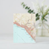 ヴィンテージラグーナビーチカリフォルニアの地図(1965) ポストカード (スタンド正面)