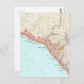 ヴィンテージラグーナビーチカリフォルニアの地図(1965) ポストカード (正面/裏面)