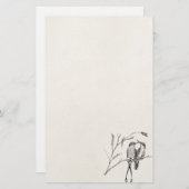 ヴィンテージラケット尾ハチドリのパーソナライズな鳥 便箋 (正面/裏面)