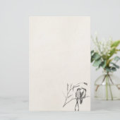 ヴィンテージラケット尾ハチドリのパーソナライズな鳥 便箋 (スタンド正面)