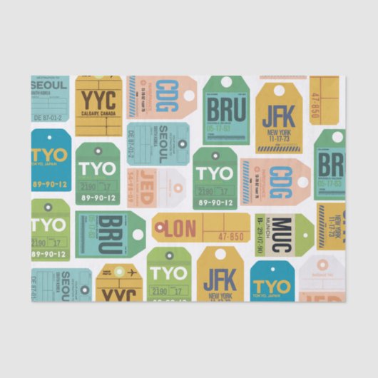 ヴィンテージラゲッジタグティッシュペーパー 薄葉紙 (正面)