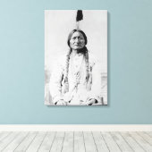 ヴィンテージラコタのリーダーの座る牛の写真 キャンバスプリント (インサイチュ (ウッドフロア))