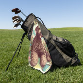 ヴィンテージラゴットロマグノロイラストレーション ゴルフタオル (グリーン)