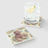 ヴィンテージラゴットロマグノロイラストレーション ストーンコースター (横)